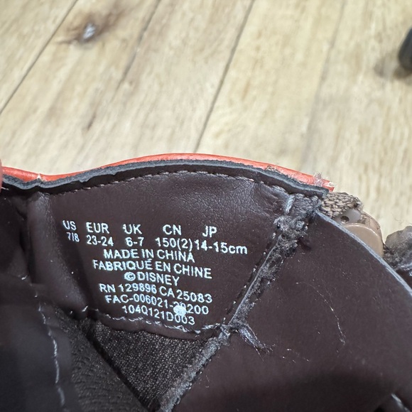 Disney Raya Costume Boots Brown and Orange Faux Leather Toddler 7/8 - Picture 5 of 7